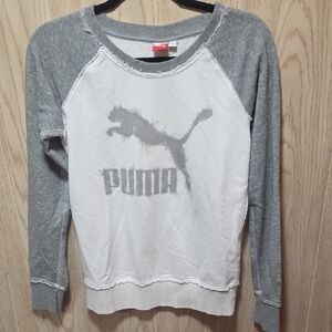 Puma Gray and White Logo Sweatshirt